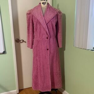 Vintage Pink Chenille Textured Long Robe
